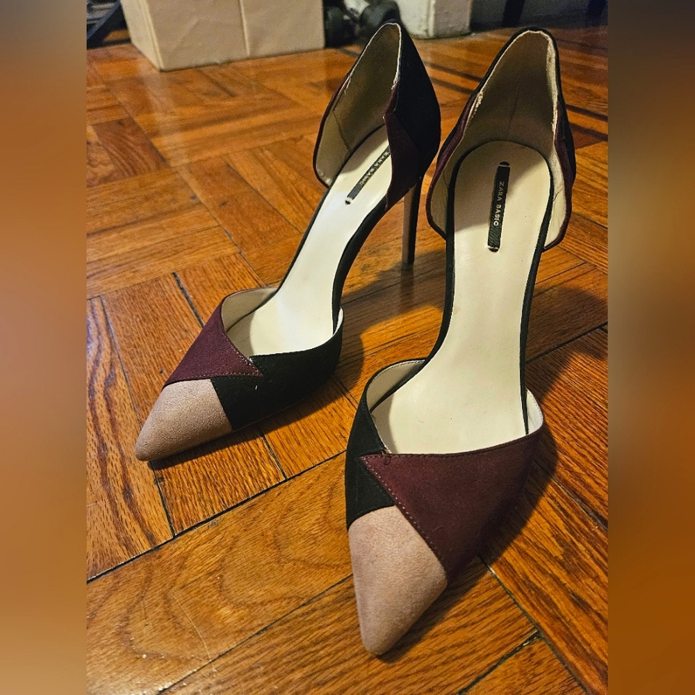 Zara tri-color Suade Heels, Size 41
